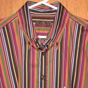 ETRO Milano Dark Striped XL 44 Button Front Italy